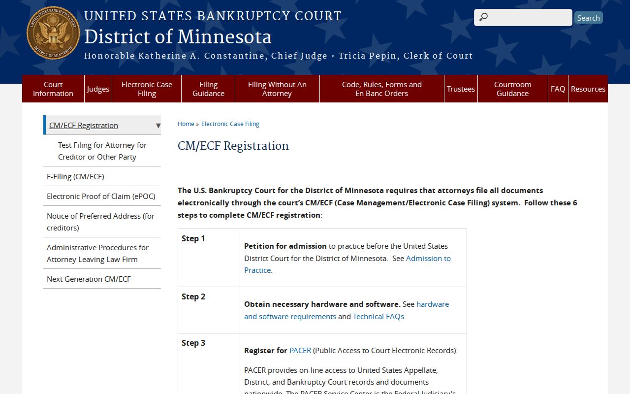 Mahnomen County docket search bankruptcy CM ECF source