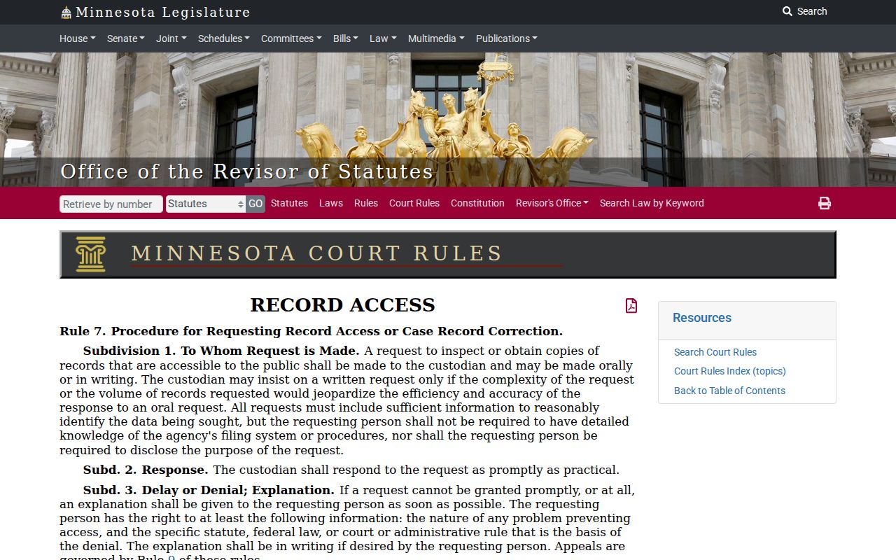 Mahnomen County court schedule Minnesota Rule 7 public access source