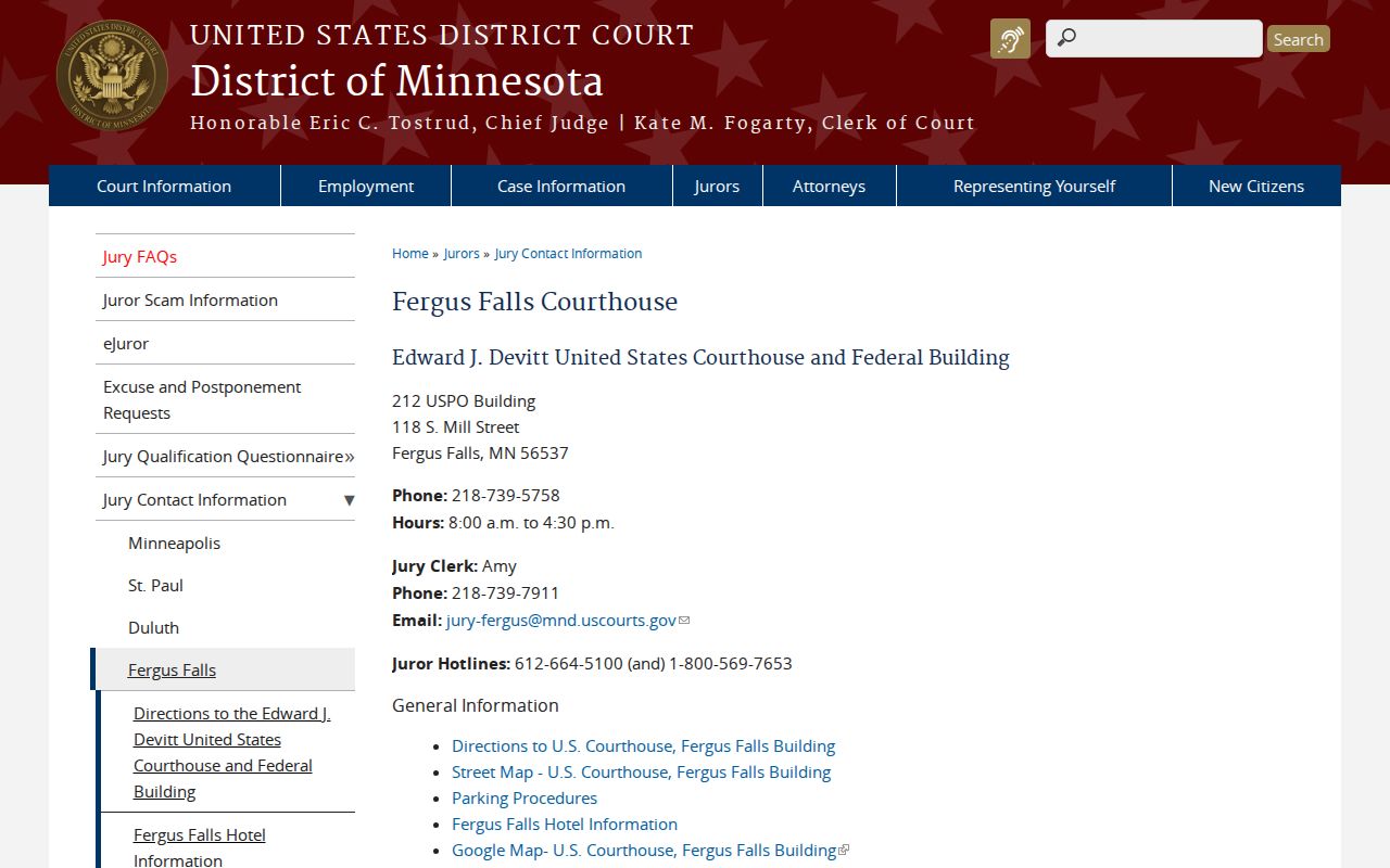 Mahnomen County court record research distinguishes Fergus Falls federal courthouse records