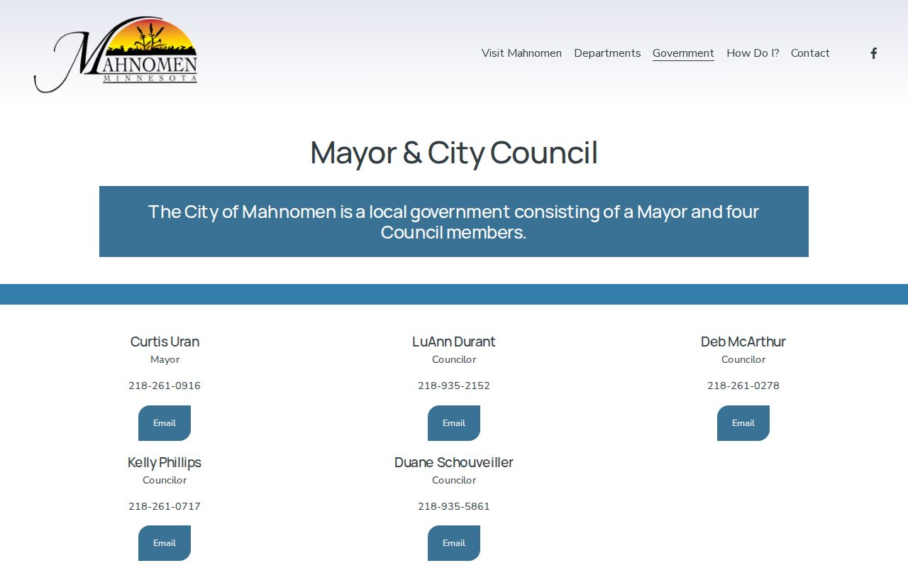 Mahnomen County court docket city officials administration page