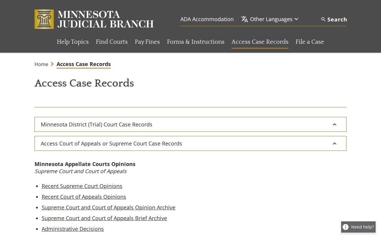 Mahnomen County court docket access through a Minnesota public terminal
